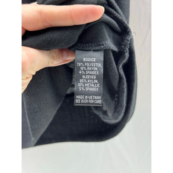 ALVX xL women’s black / sparkles long sleeve top - Picture 7 of 9